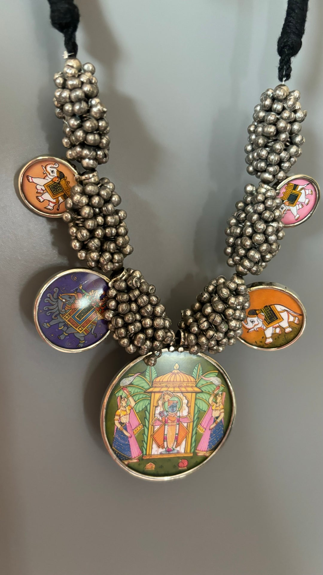 Exquisite Hand painted Ghungroo Pendant Necklace - Elevate Your Elegance