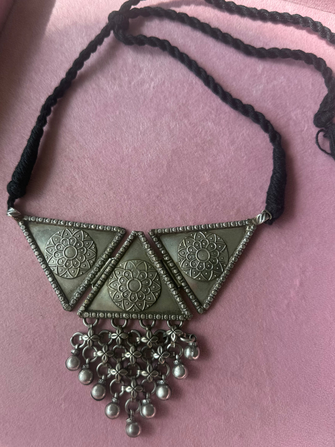 Handmade Tribal Antique Brass Statement Necklace | Adjustable Dori Artisan Jewelry