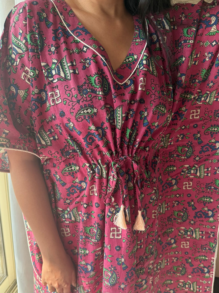 Indian Print Cotton Kaftan