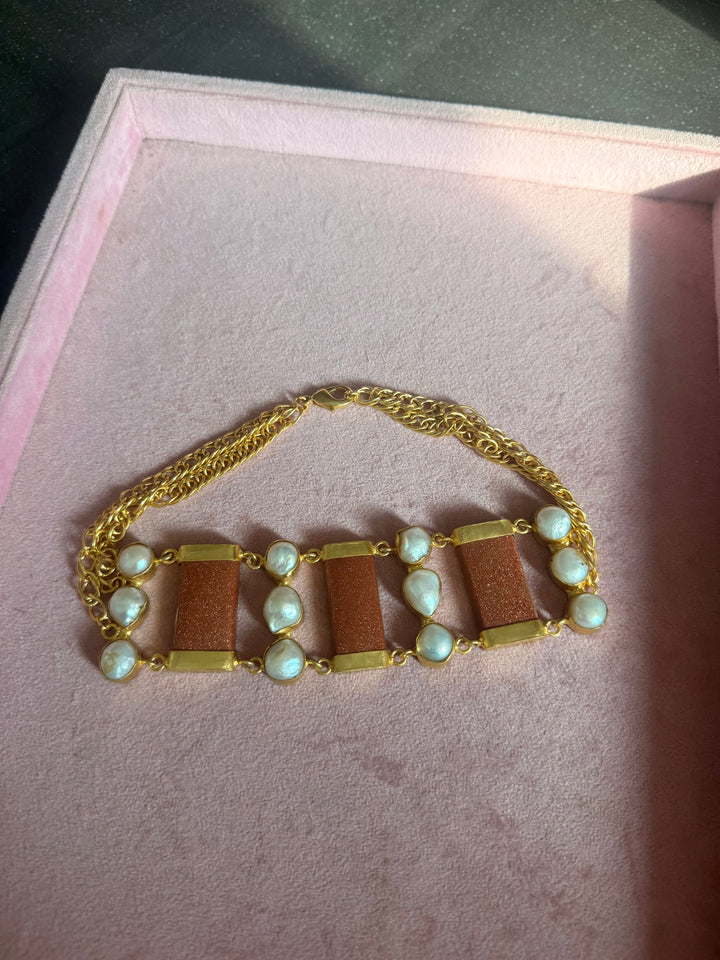 Statement Choker – Gold Brass, Adjustable Necklace