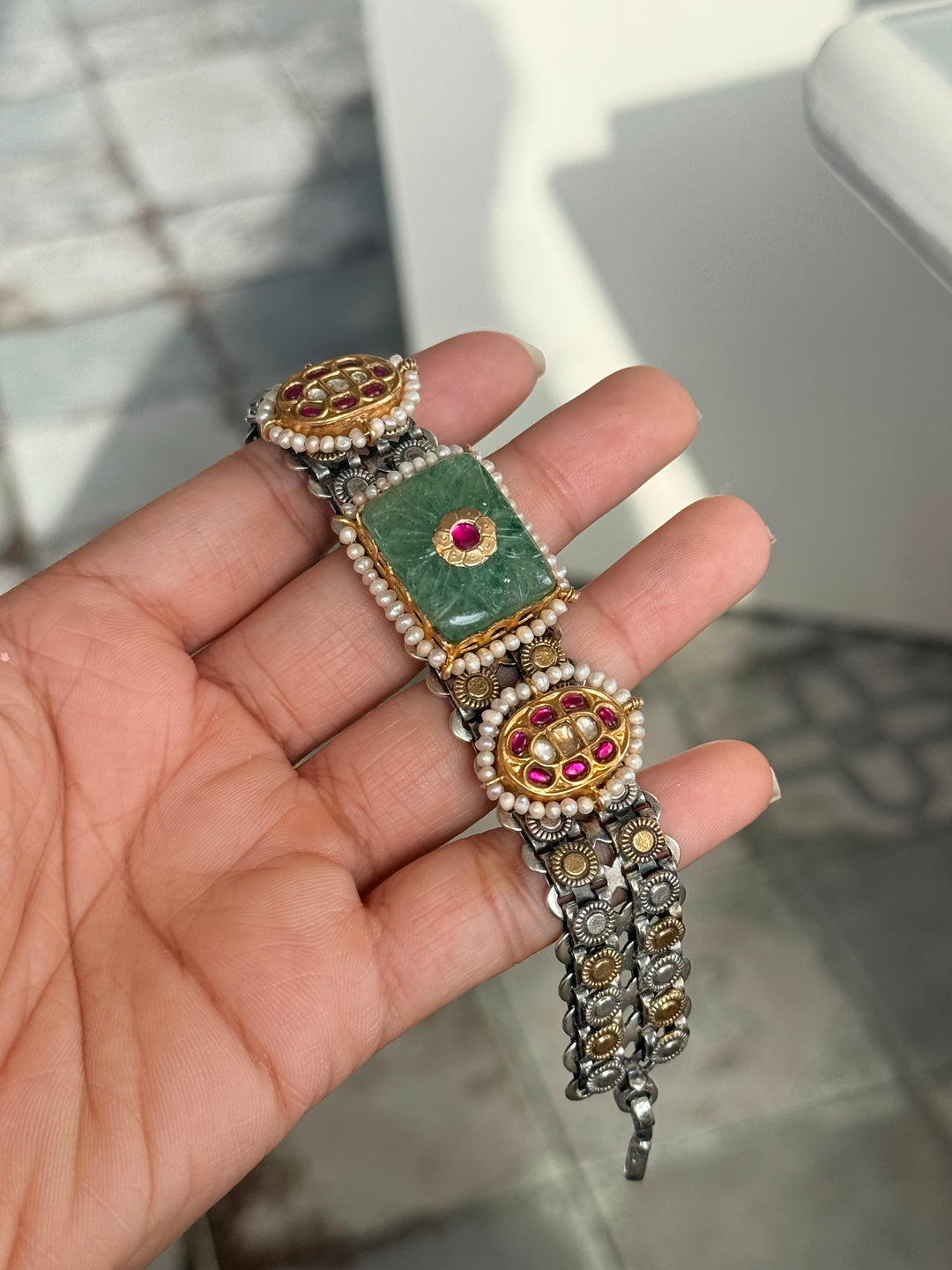 Handmade Vintage Victorian 925 Silver Bracelet