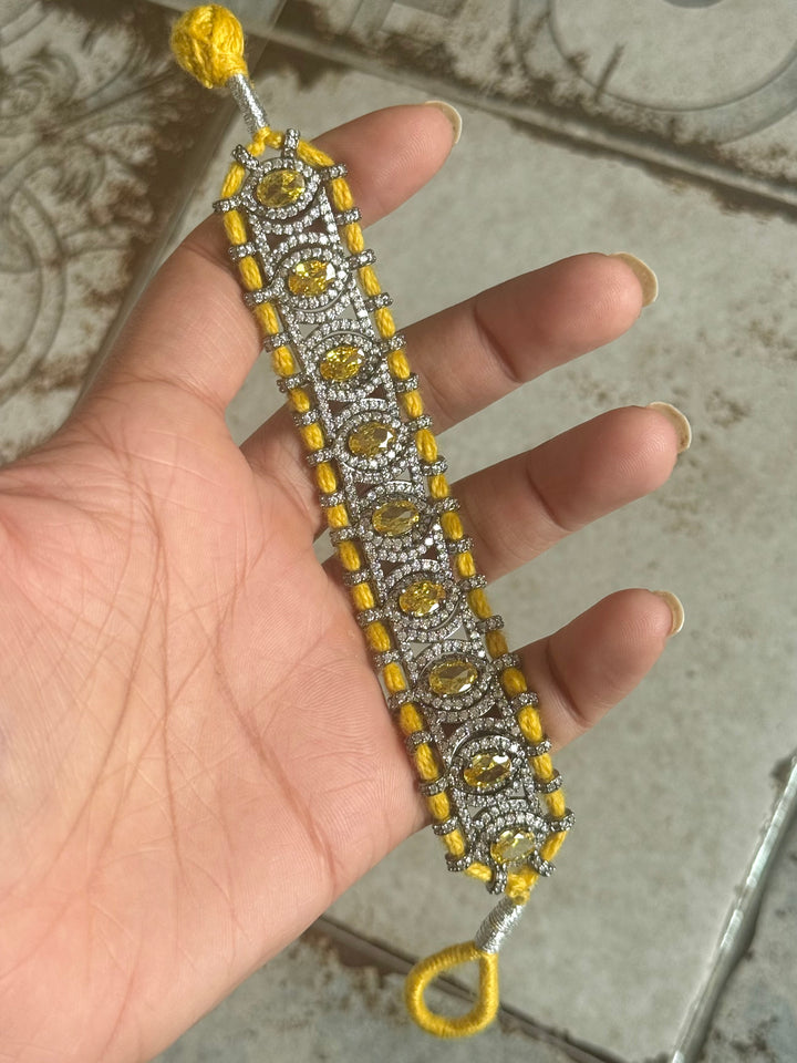 Handmade Designer CZ Bracelet | Rhodium Plated | SHIVKA