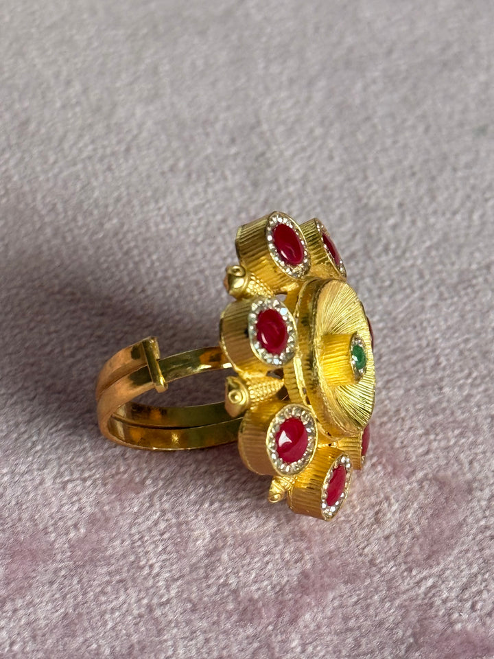 925 Silver Antique CZ Handmade Ring | Adjustable | SHIVKA