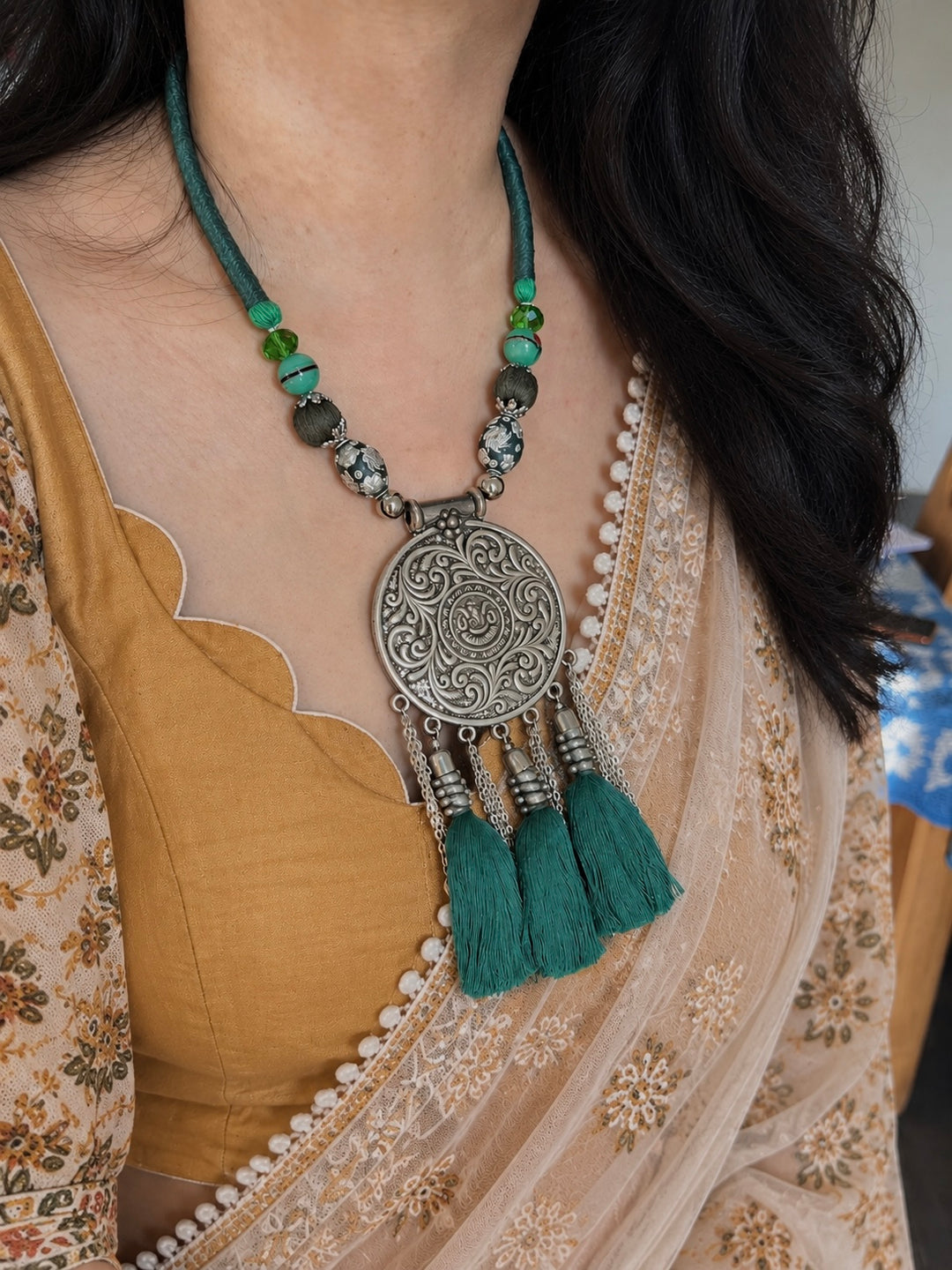 Divine Ganesha Tribal Brass Necklace