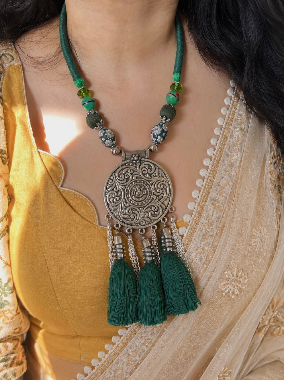 Divine Ganesha Tribal Brass Necklace