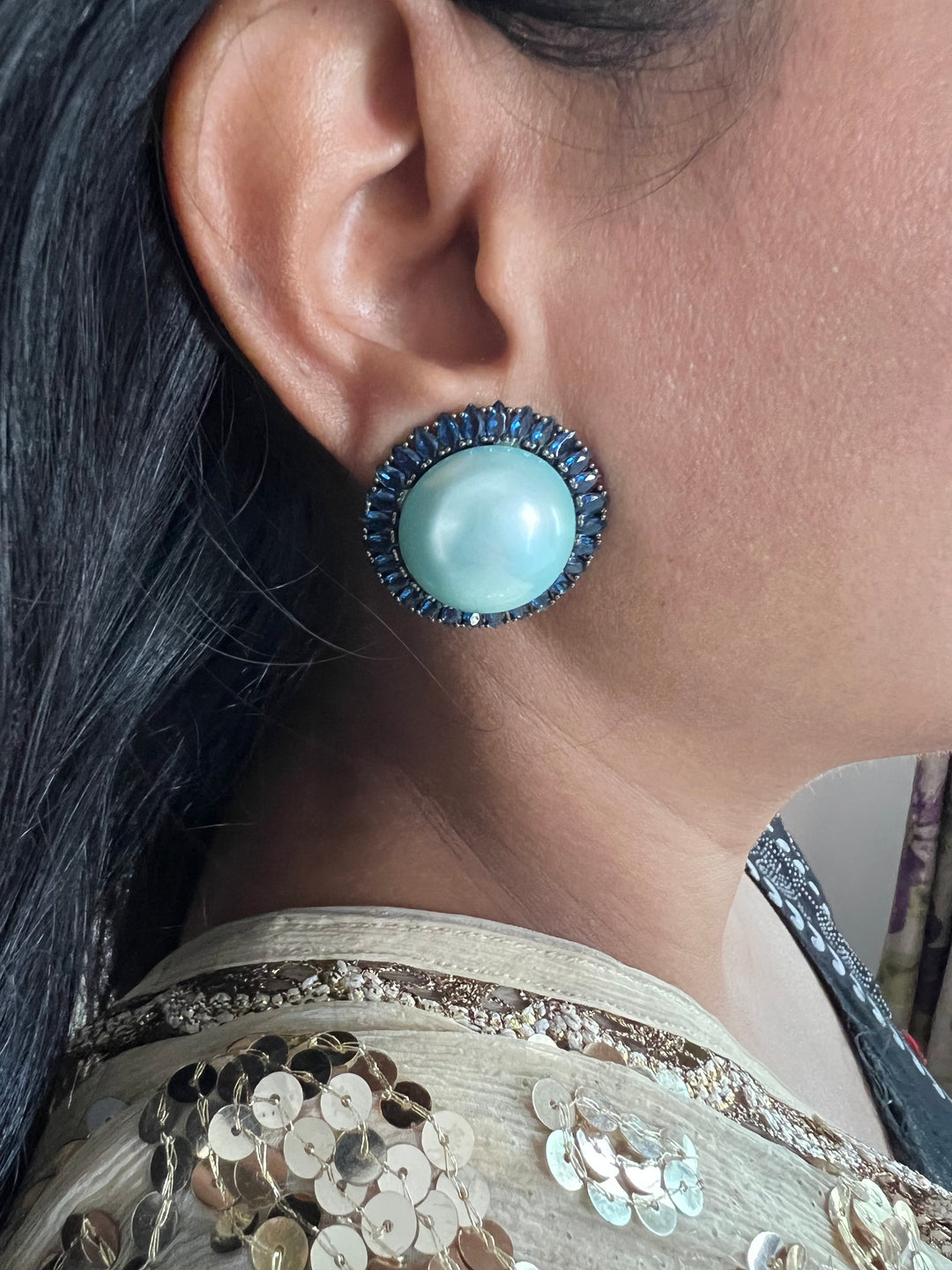 Elegant Pearl Stud Earrings | SHIVKA Designer Jewelry