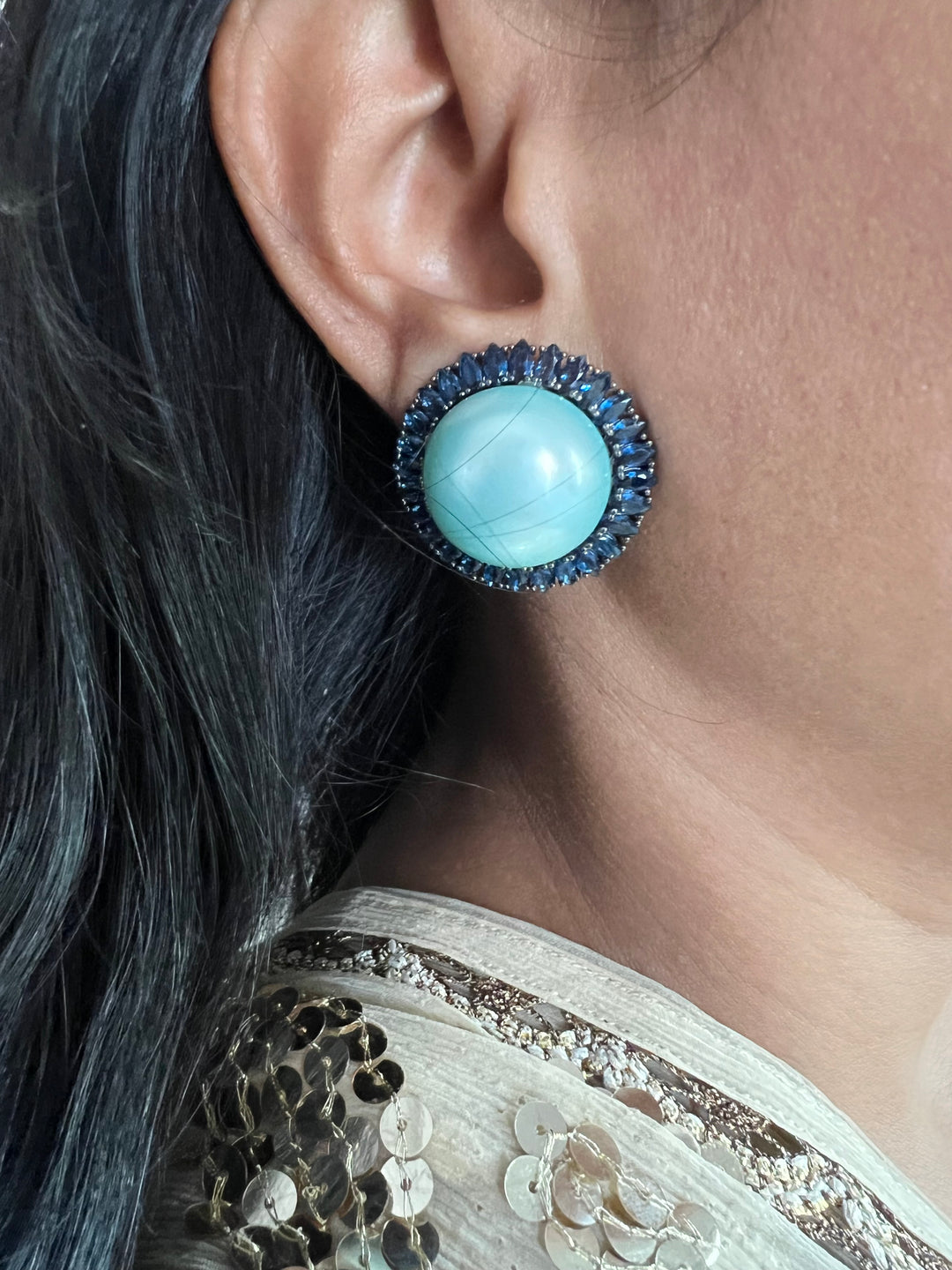 Elegant Pearl Stud Earrings | SHIVKA Designer Jewelry