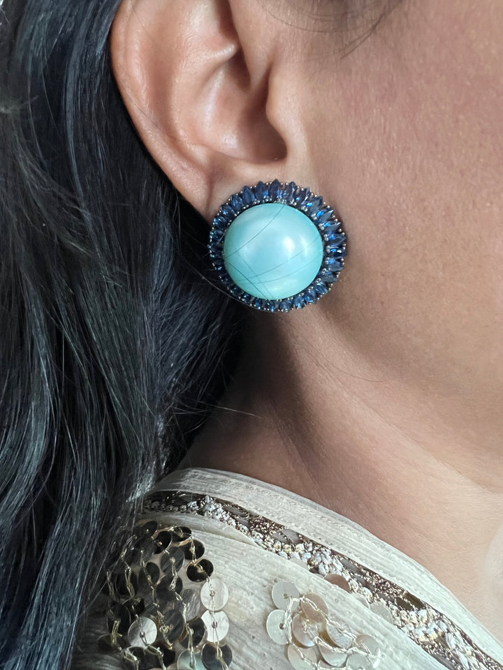 Elegant Pearl Stud Earrings | SHIVKA Designer Jewelry