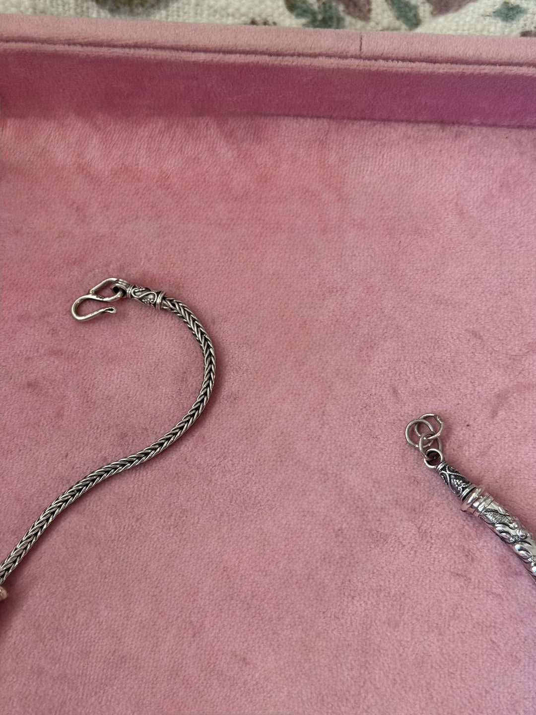 Handmade 925 Silver Hasli Necklace with Natural Amethyst Drop | Adjustable Hook Closure Jewelry