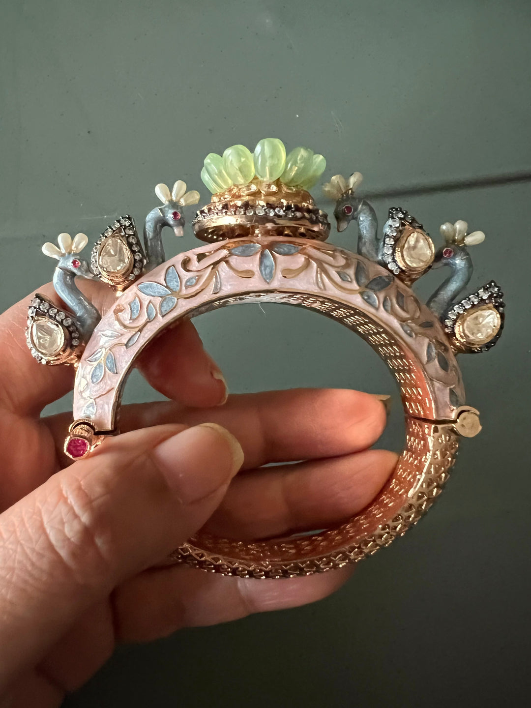 Statement Enamelled Peacock Bracelet - Unparalleled Quality and Style