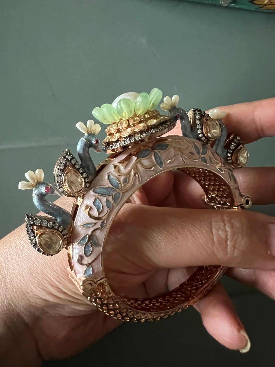 Statement Enamelled Peacock Bracelet - Unparalleled Quality and Style