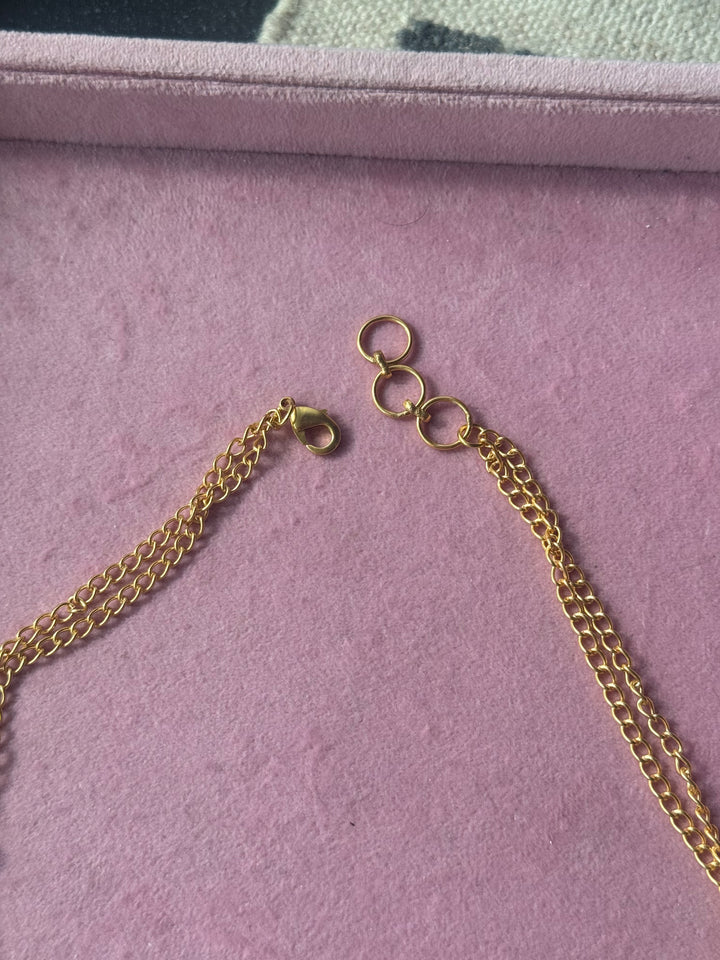 Handmade Pearl and Quartz Statement Necklace | Gold Polish Brass Adjustable Lobster Claw Jewelry