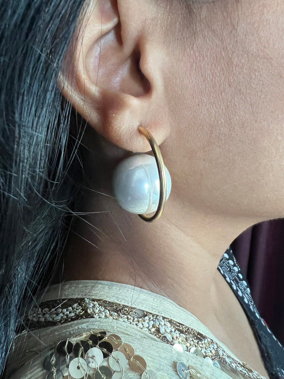 Unique Oversized Pearl Earrings