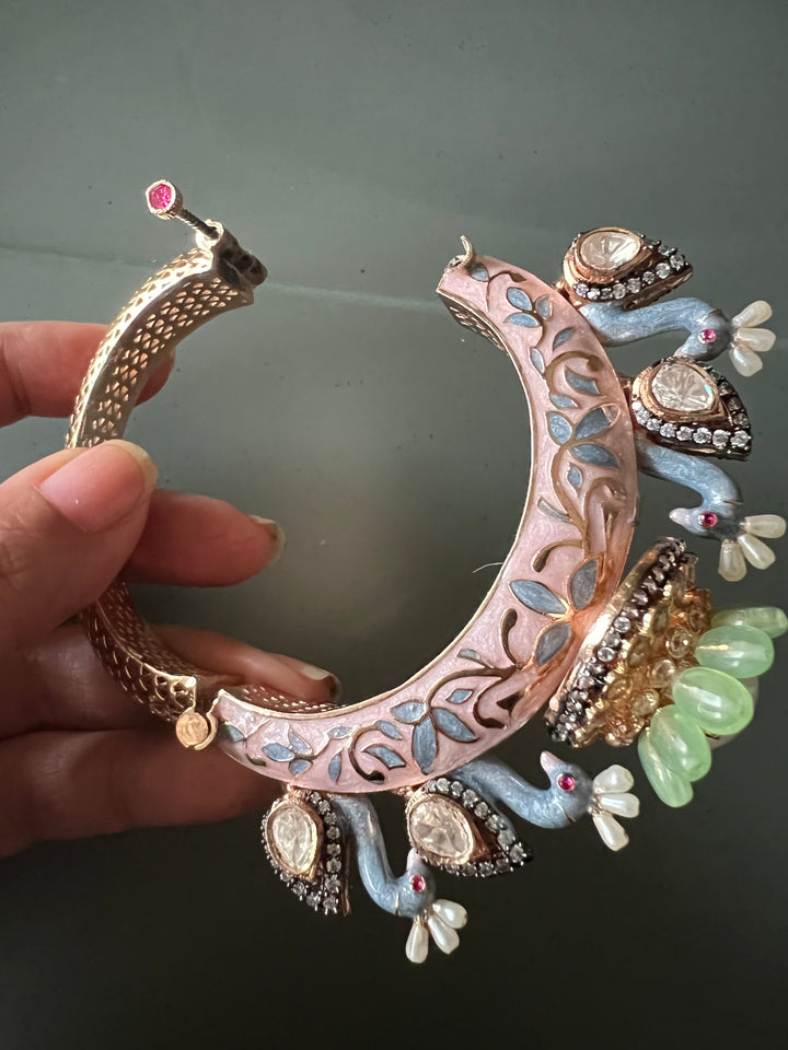 Statement Enamelled Peacock Bracelet - Unparalleled Quality and Style