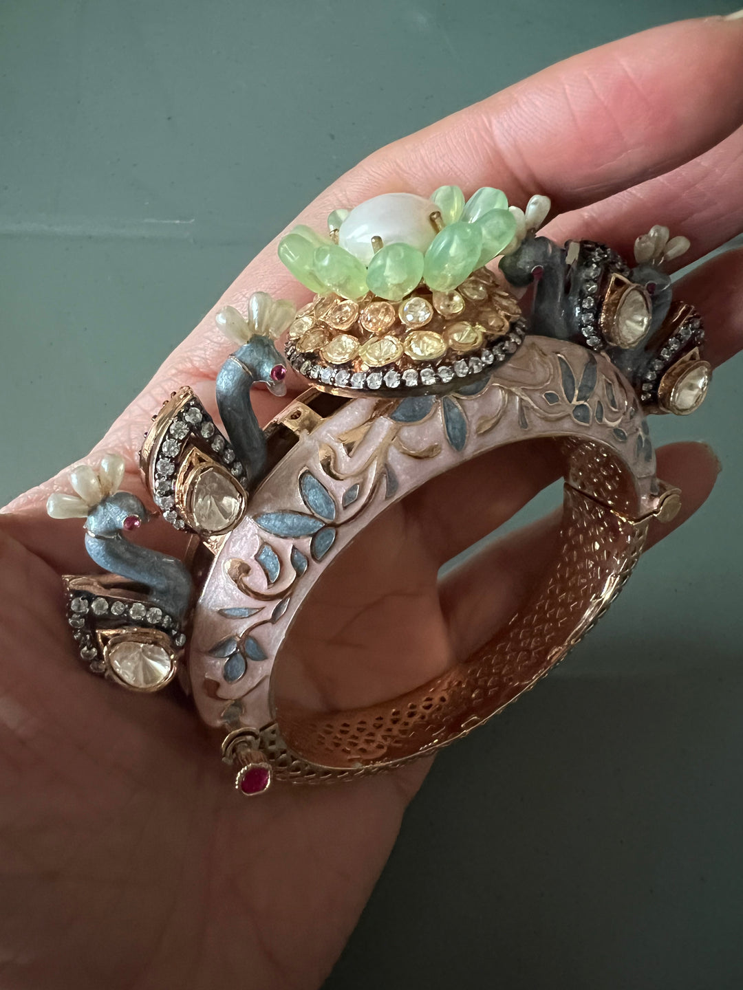 Statement Enamelled Peacock Bracelet - Unparalleled Quality and Style