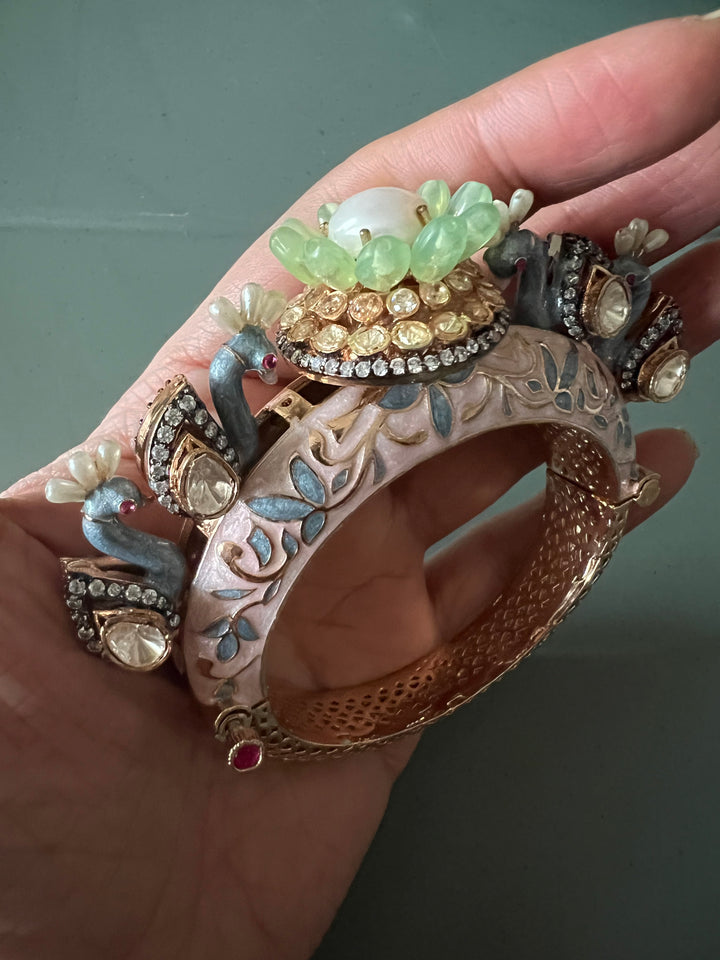 Statement Enamelled Peacock Bracelet - Unparalleled Quality and Style