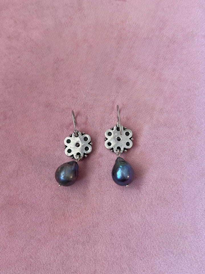 Handmade Baroque Pearl Drop Earrings | SHIVKA | 5.5x2 cm | 20g Pair | Ear Wire | Statement Jewelry