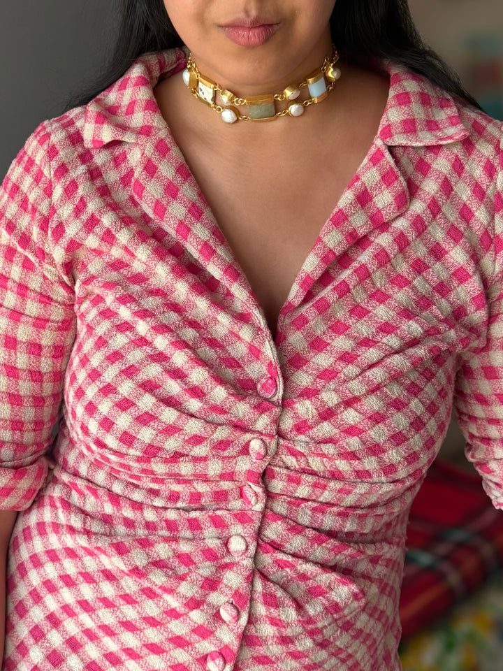 Statement Choker – Gold Brass, Adjustable Necklace