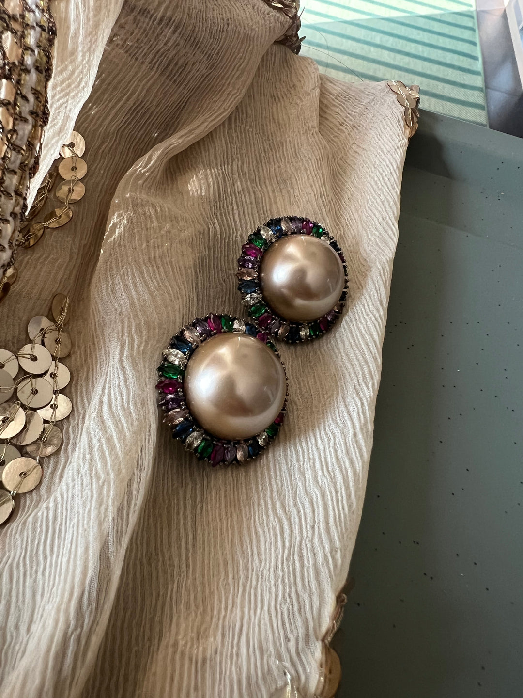 Elegant Pearl Stud Earrings | SHIVKA Designer Jewelry
