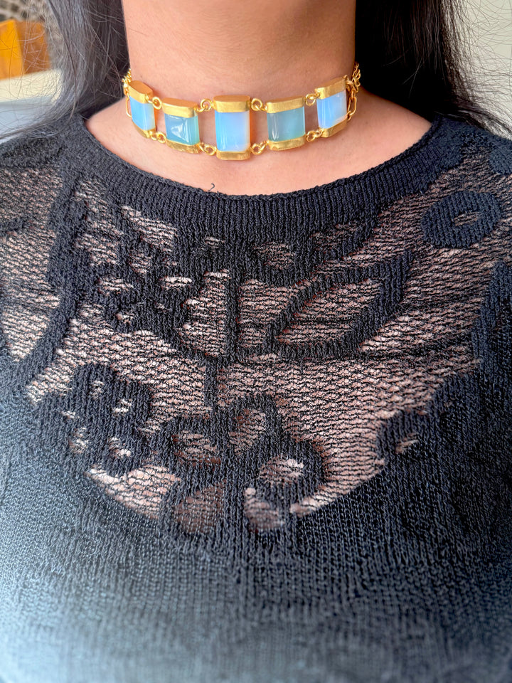 Statement Choker – Gold Brass, Adjustable Necklace