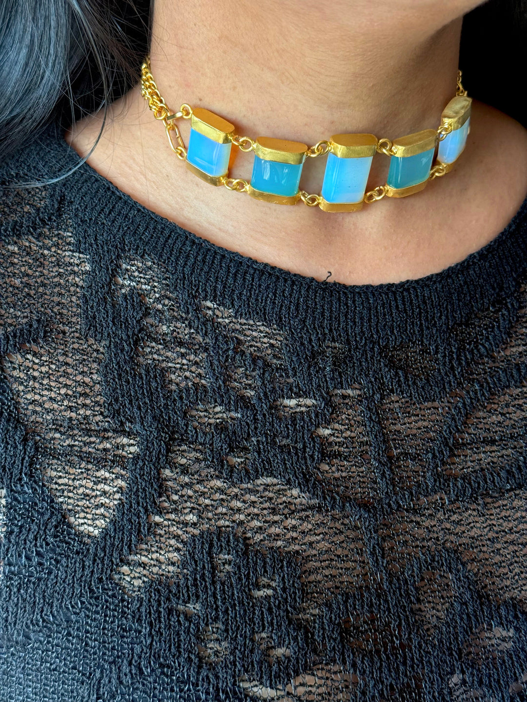 Statement Choker – Gold Brass, Adjustable Necklace