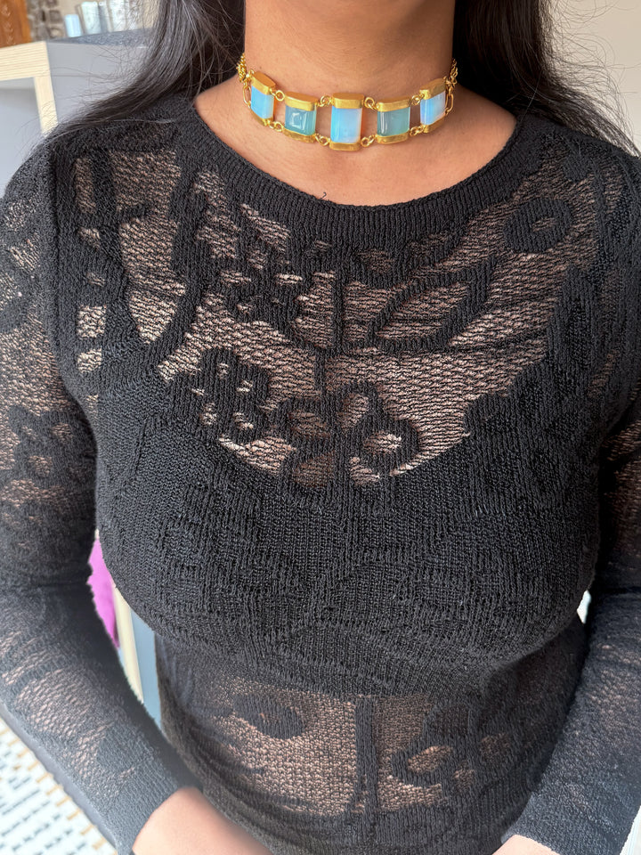 Statement Choker – Gold Brass, Adjustable Necklace
