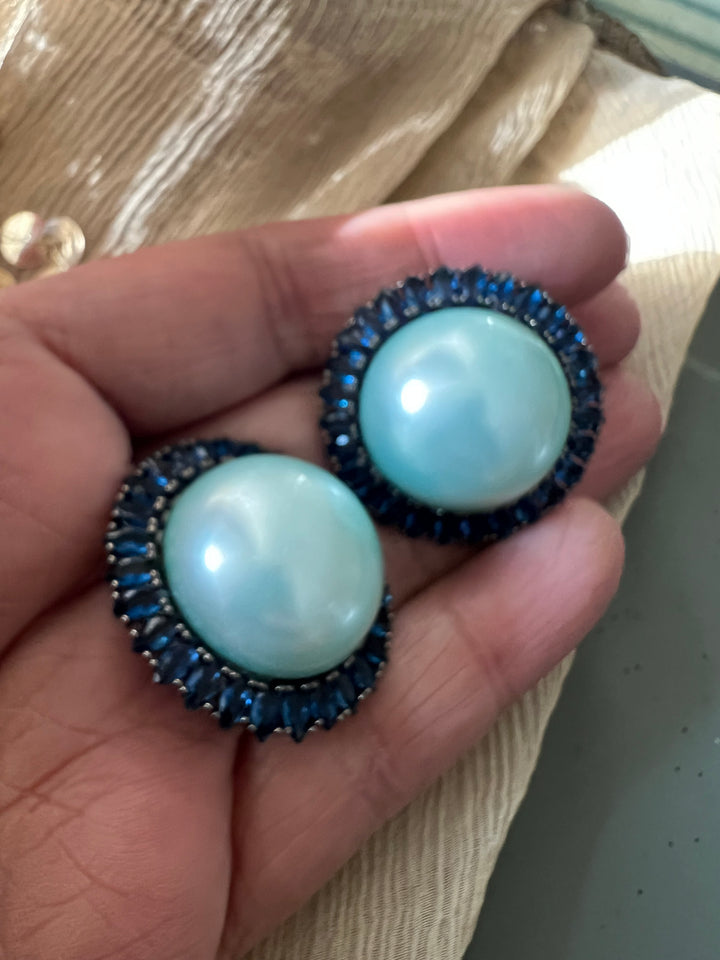 Elegant Pearl Stud Earrings | SHIVKA Designer Jewelry