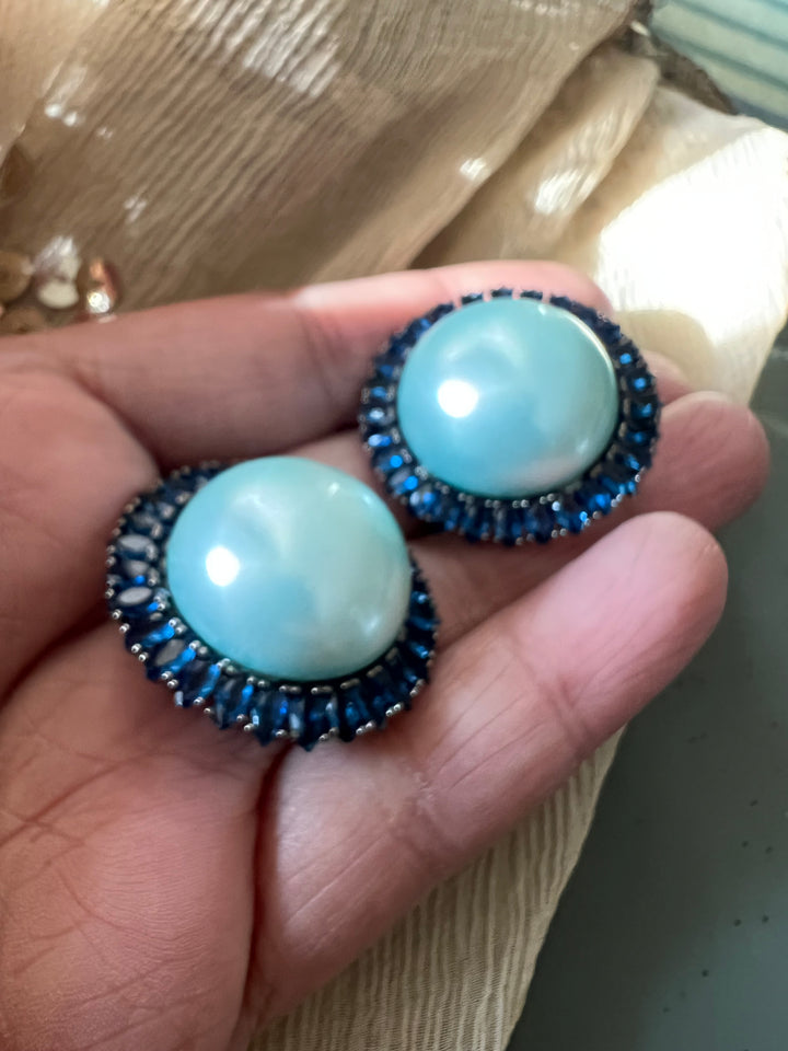 Elegant Pearl Stud Earrings | SHIVKA Designer Jewelry