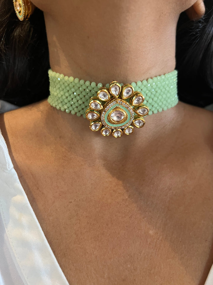 Sea Green Choker with Studs
