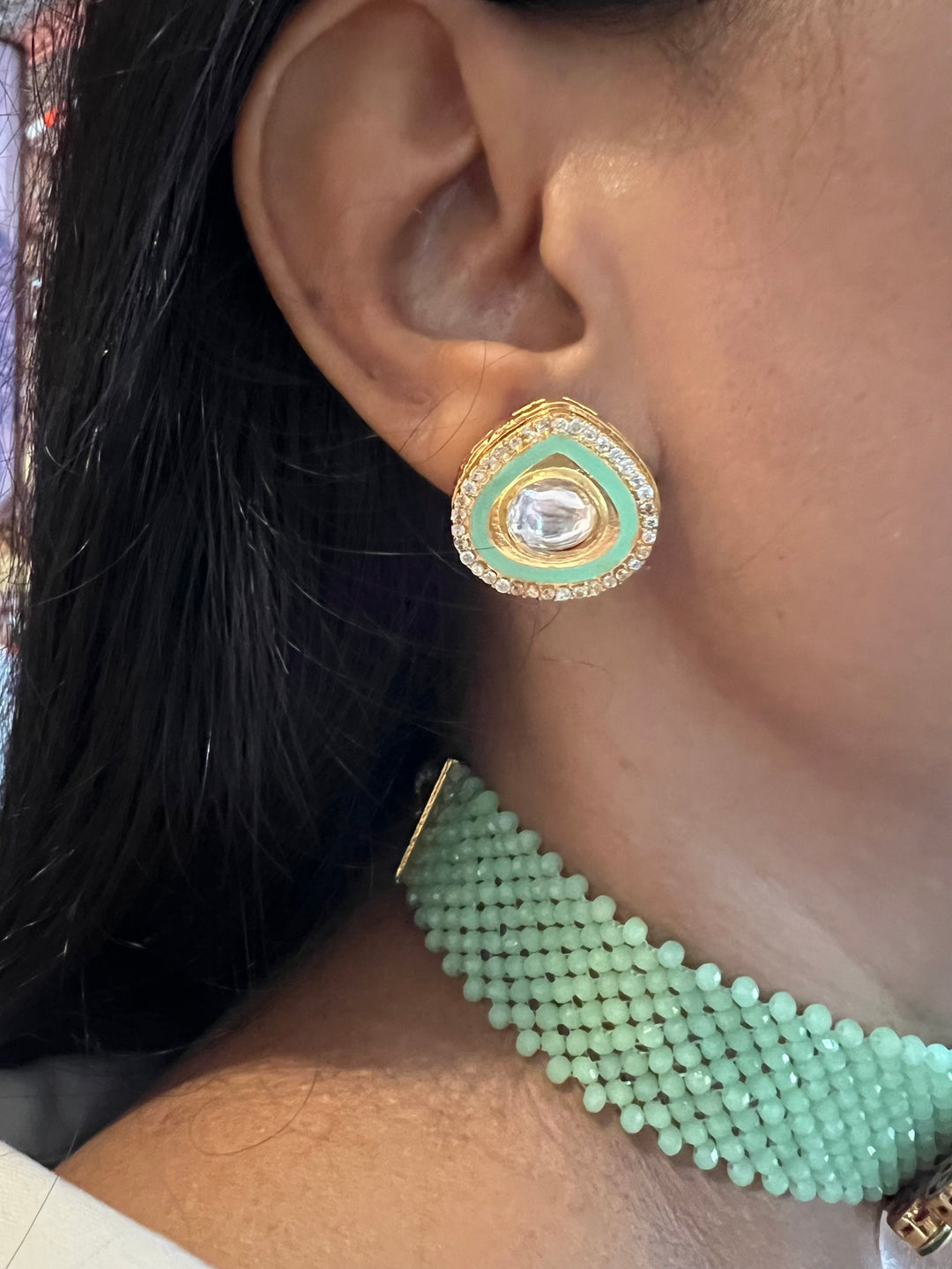 Sea Green Choker with Studs