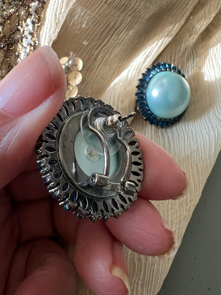 Elegant Pearl Stud Earrings | SHIVKA Designer Jewelry