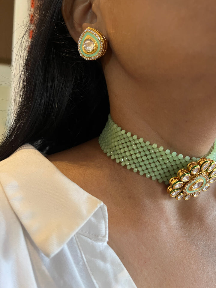 Sea Green Choker with Studs