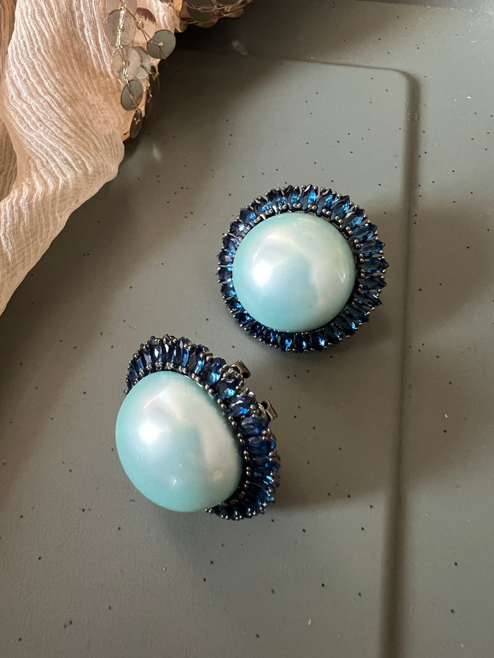 Elegant Pearl Stud Earrings | SHIVKA Designer Jewelry