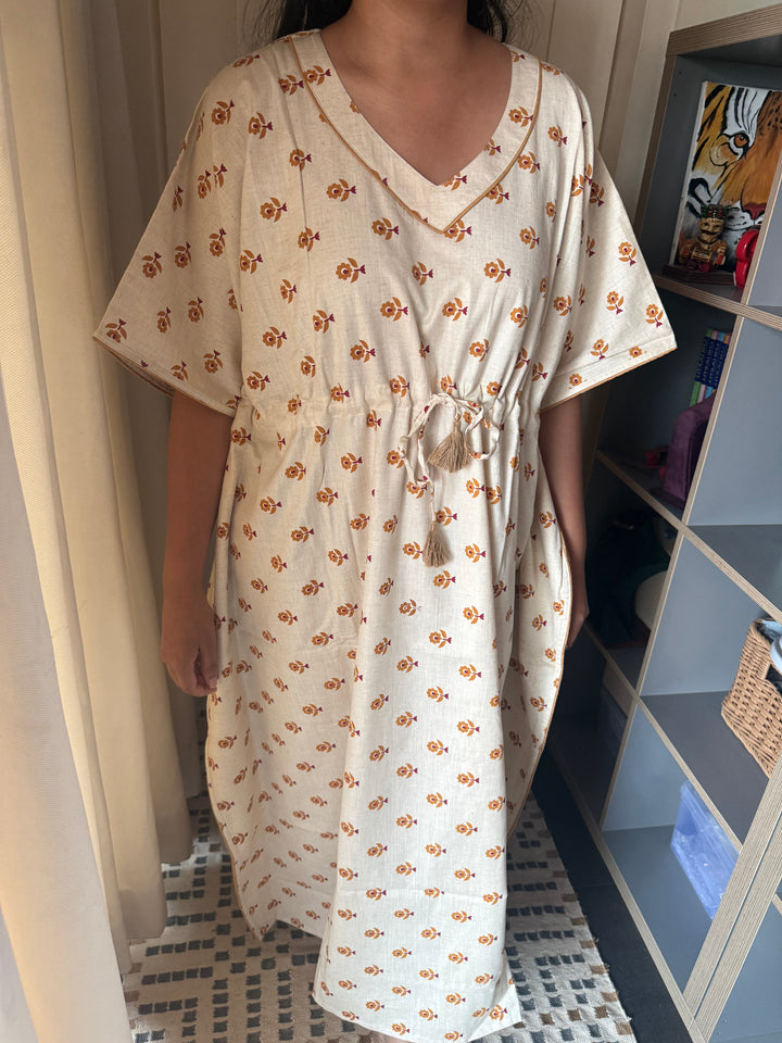 100% Cotton Kaftan: Indian Print Loungewear