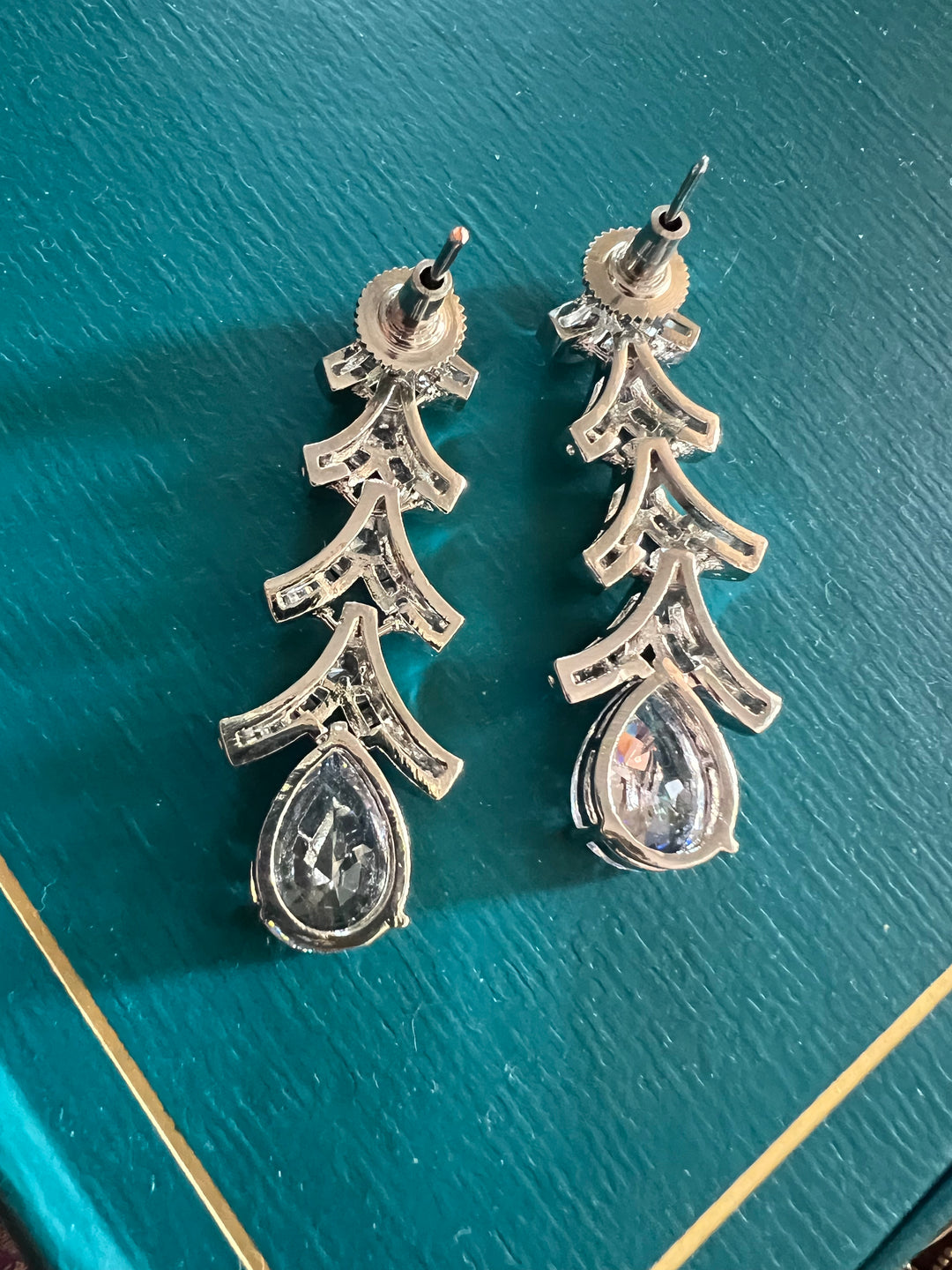 Designer Crystal CZ Earrings | SHIVKA | Rhodium Plated Festive Shine