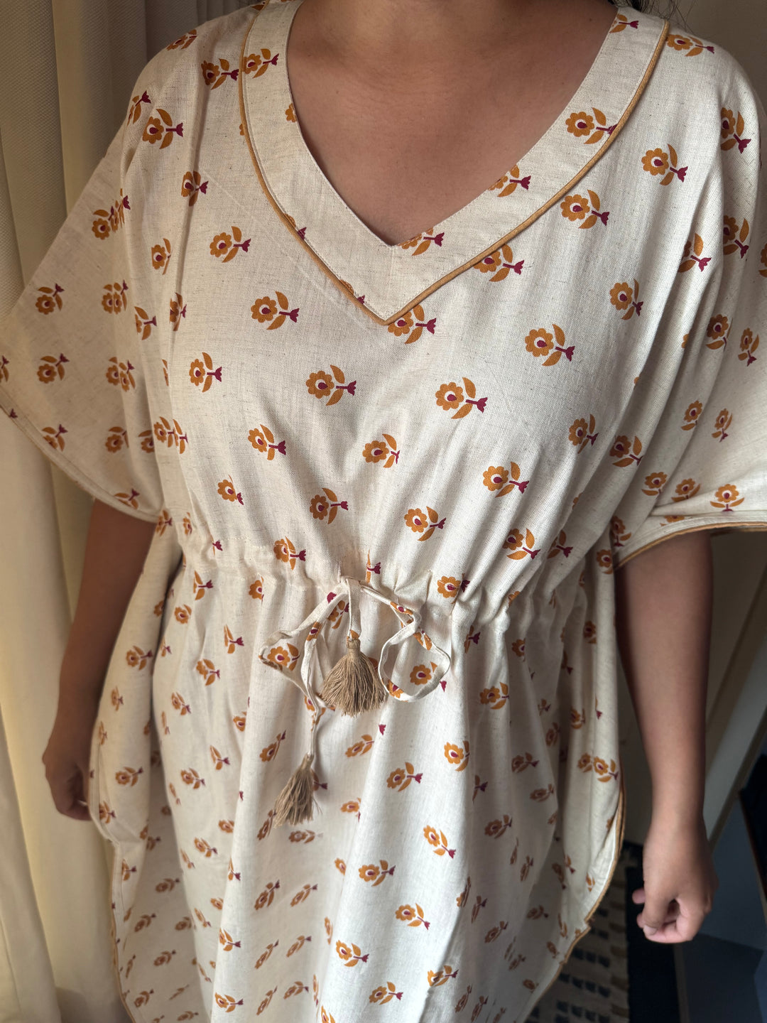 100% Cotton Kaftan: Indian Print Loungewear
