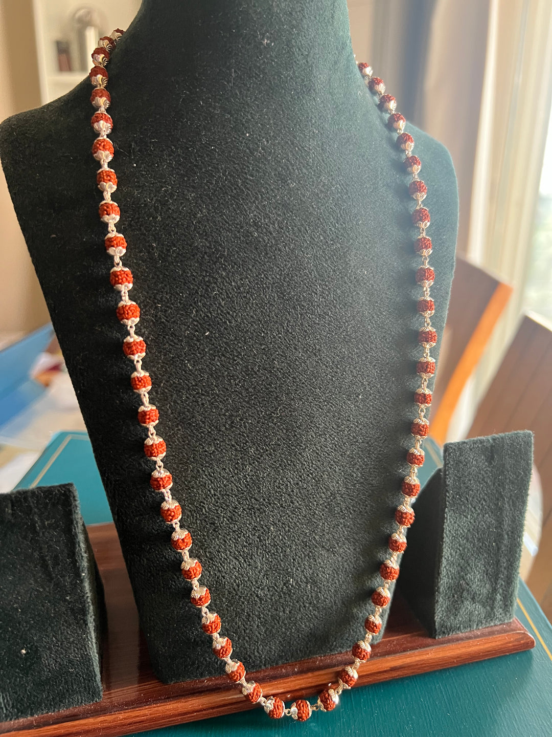 Handmade 925 Silver Necklace with Real Rudraksh | Premium Quality Spiritual Necklace by SHIVKA