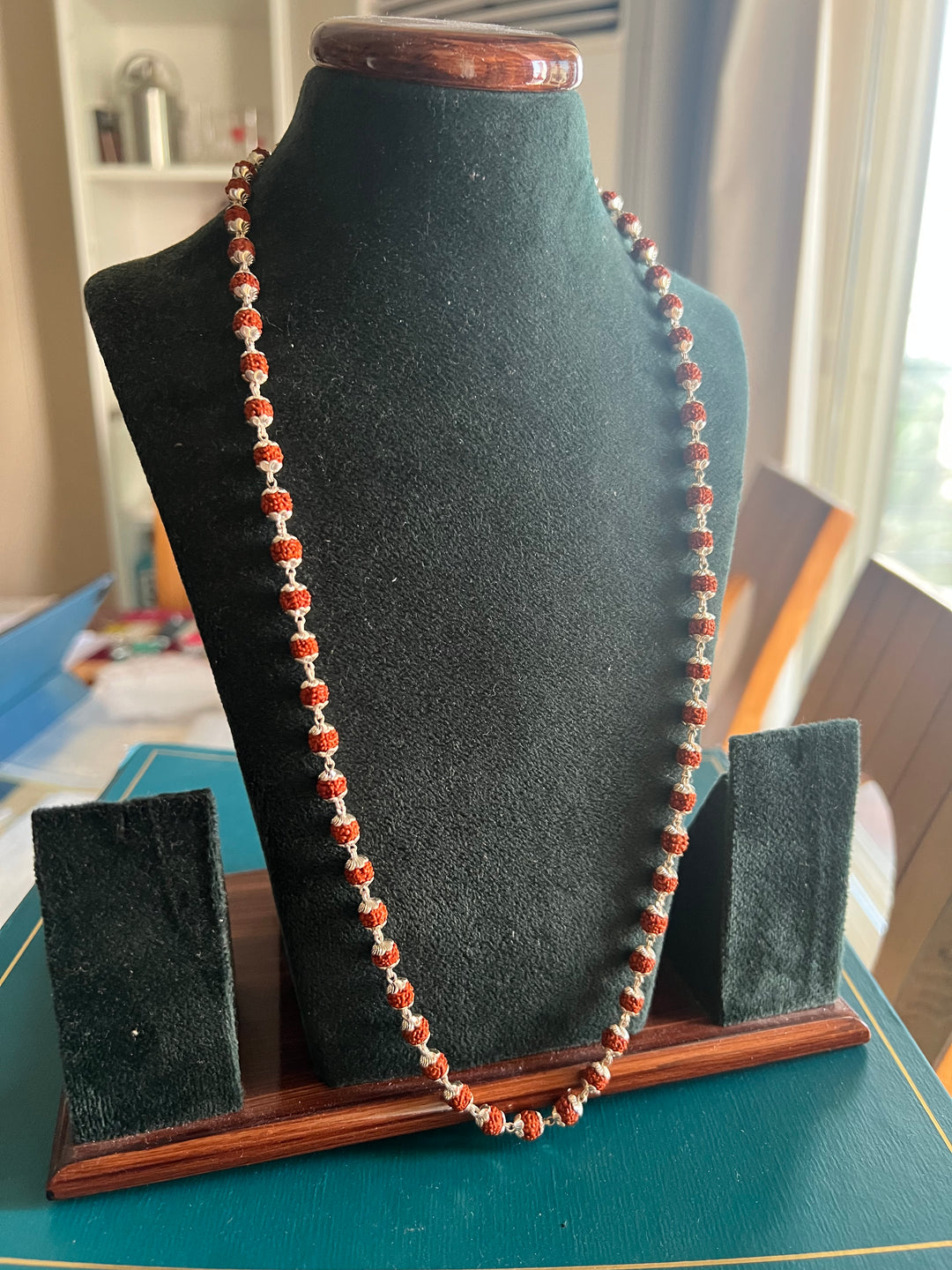 Handmade 925 Silver Necklace with Real Rudraksh | Premium Quality Spiritual Necklace by SHIVKA