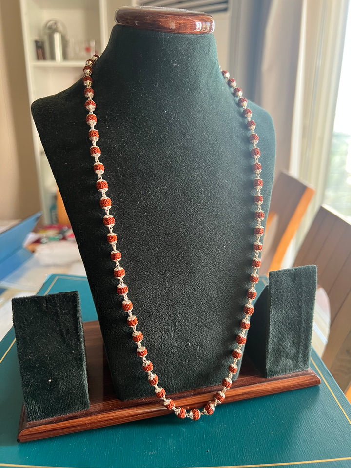 Handmade 925 Silver Necklace with Real Rudraksh | Premium Quality Spiritual Necklace by SHIVKA