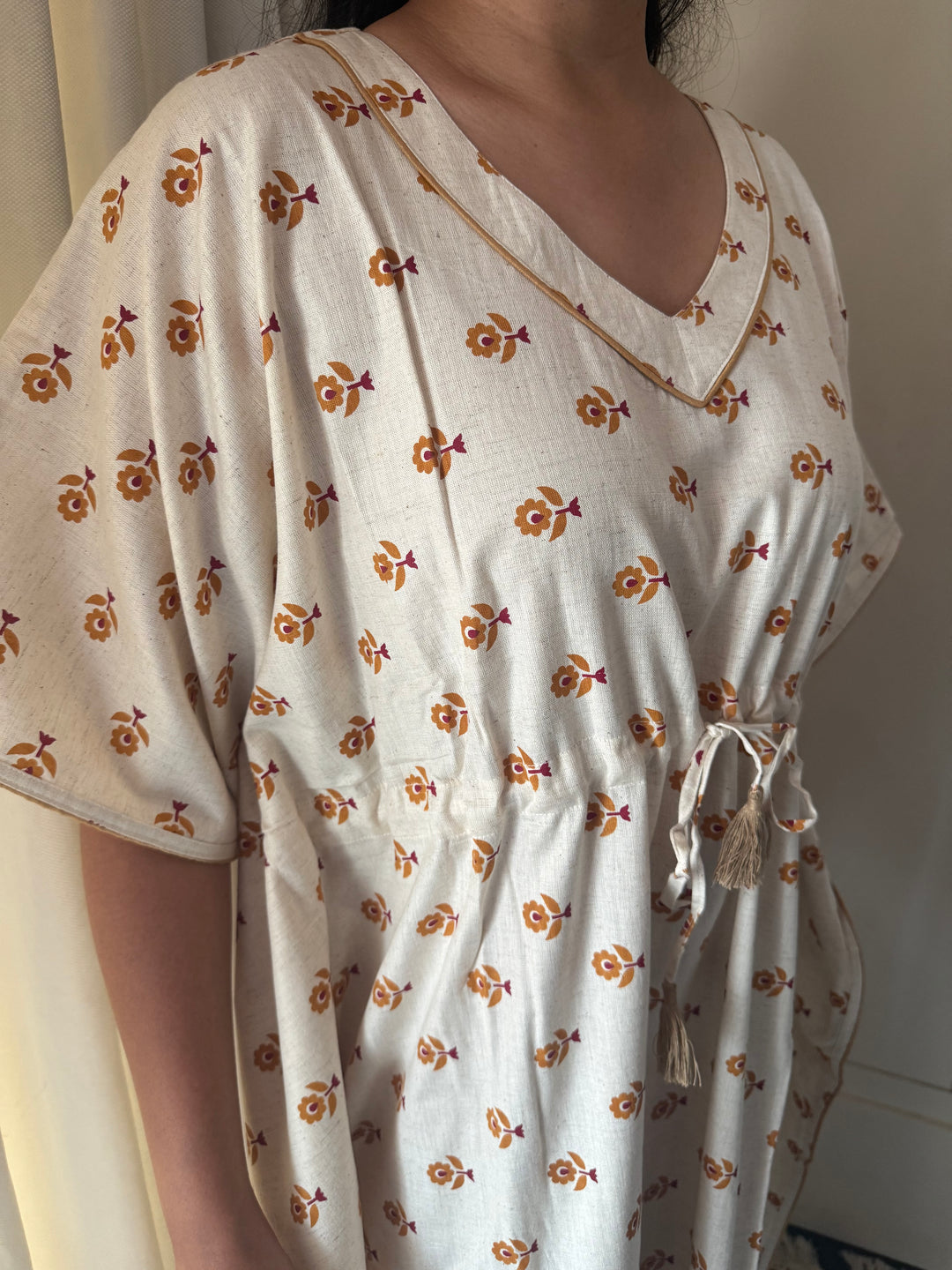100% Cotton Kaftan: Indian Print Loungewear