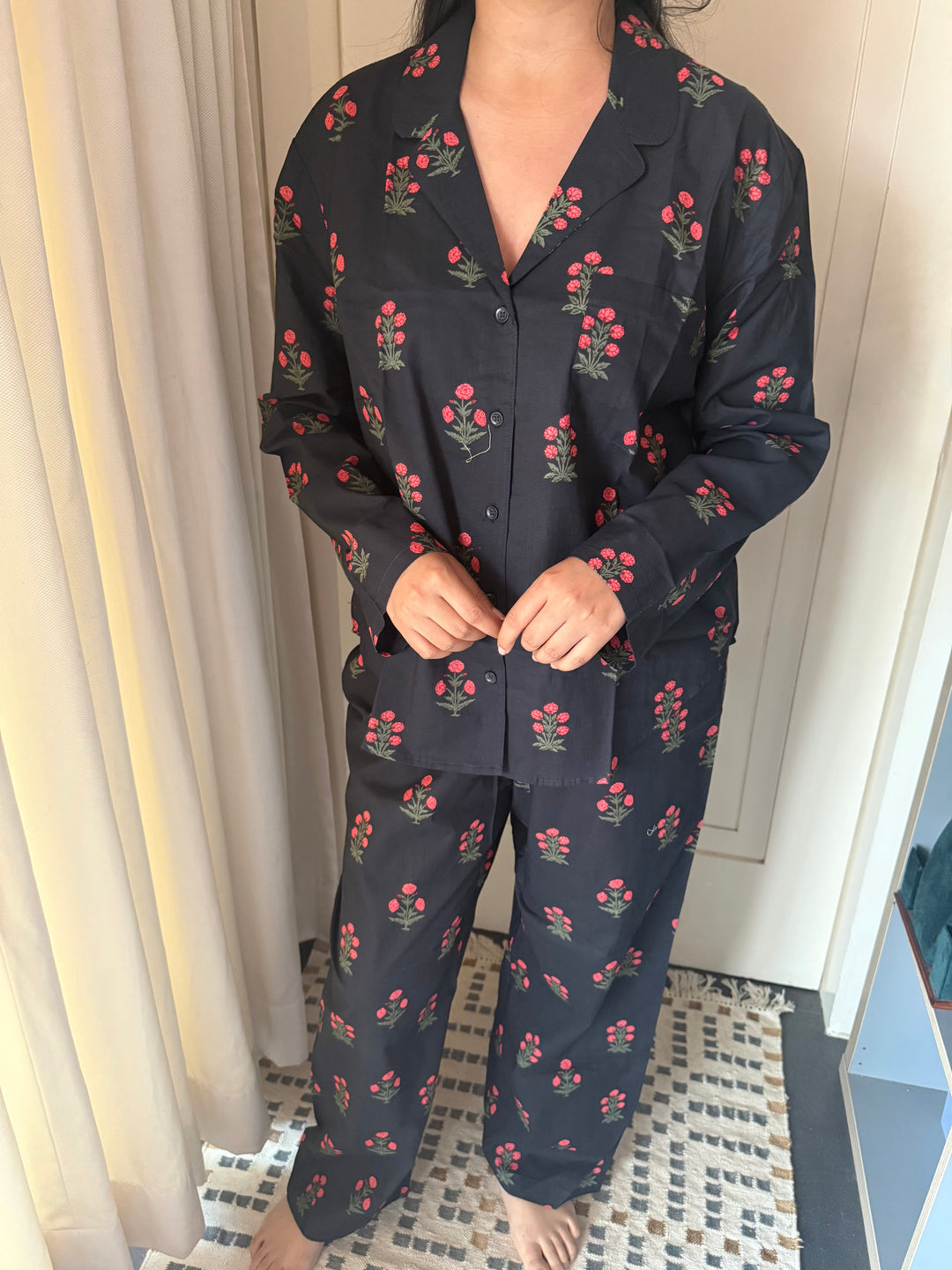 Pink Flowers Nightsuit