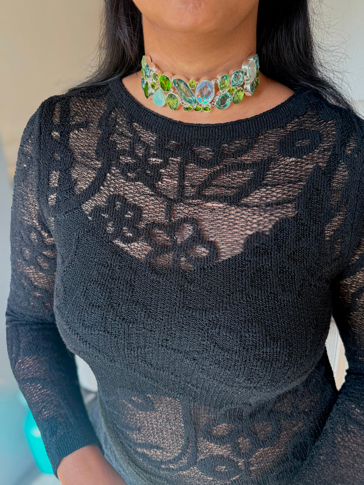 Statement Choker – Silver Brass, Adjustable Necklace
