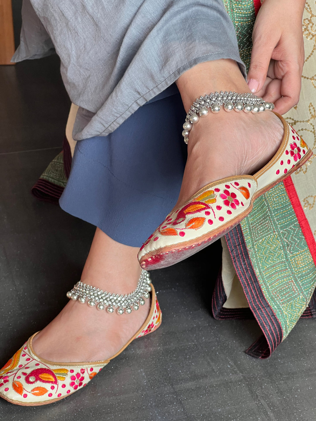 Pure 925 Pair of Silver Anklets