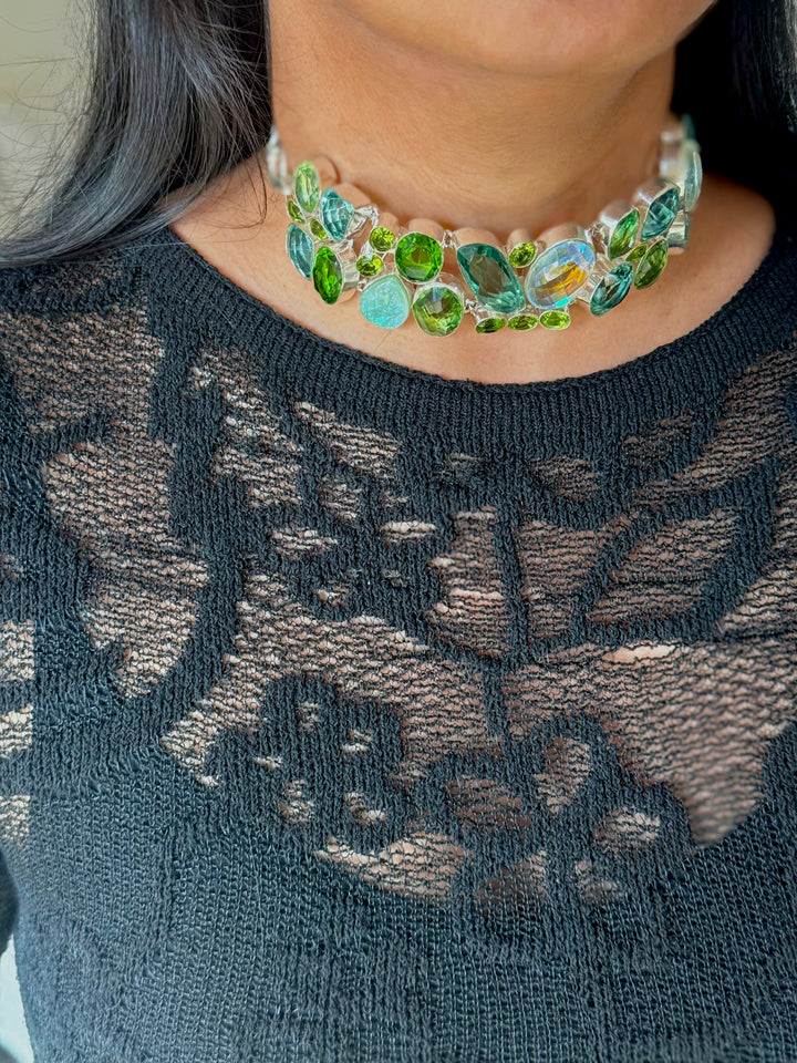 Statement Choker – Silver Brass, Adjustable Necklace