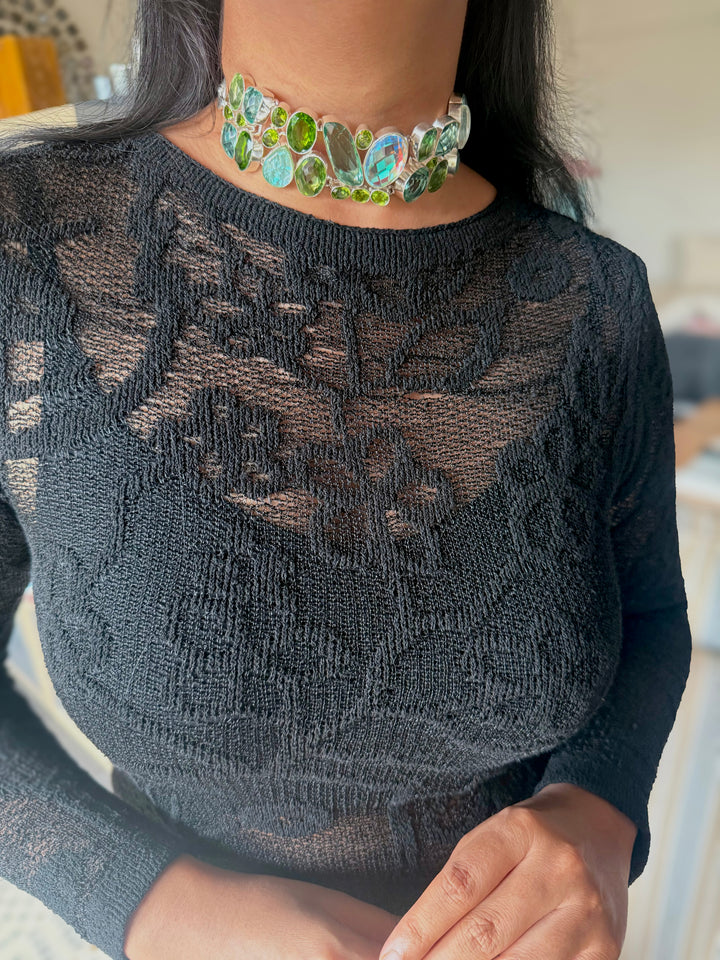 Statement Choker – Silver Brass, Adjustable Necklace