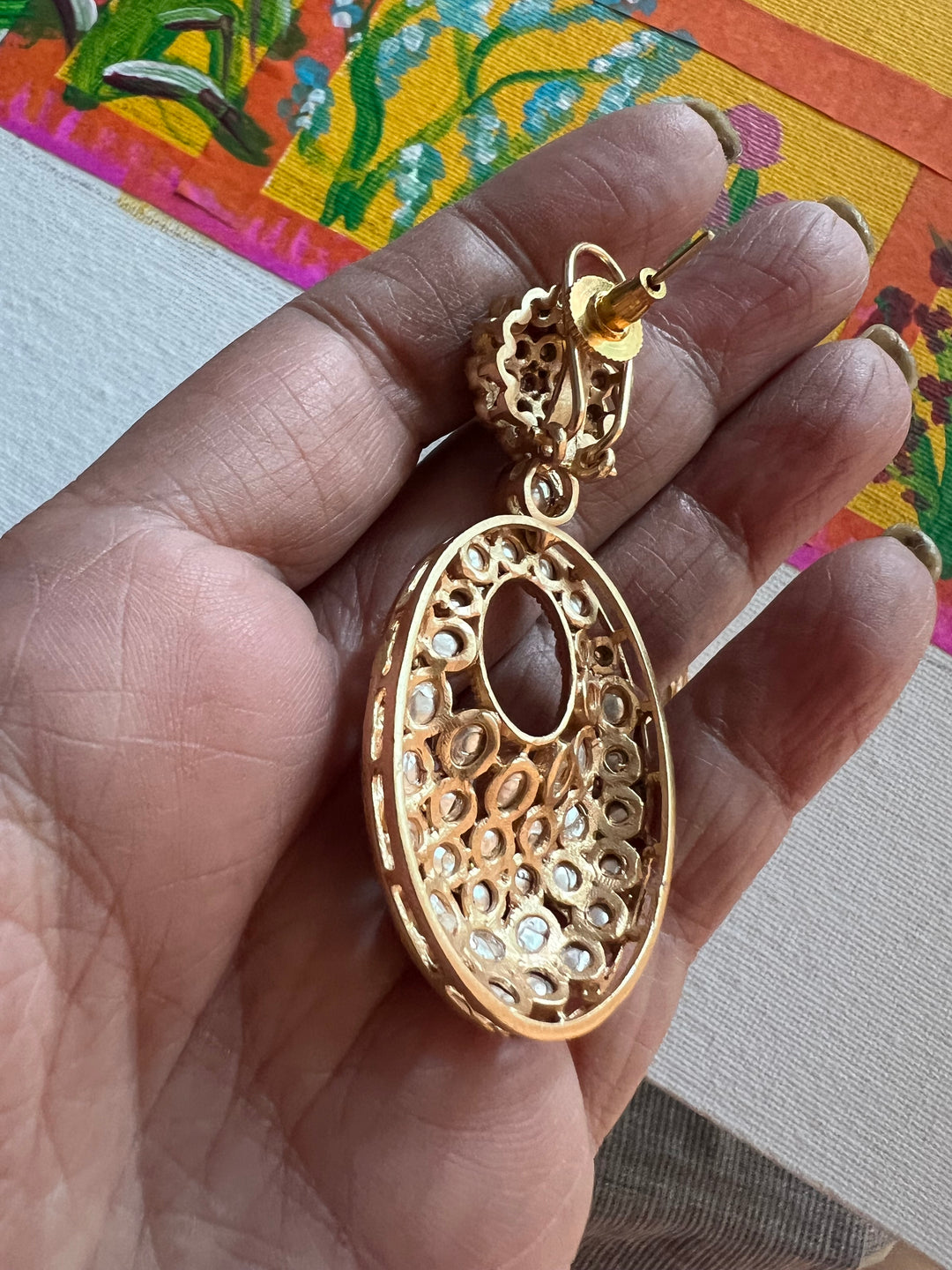 Wedding Kundan CZ Earrings | SHIVKA | Gold-Plated Festive Elegance