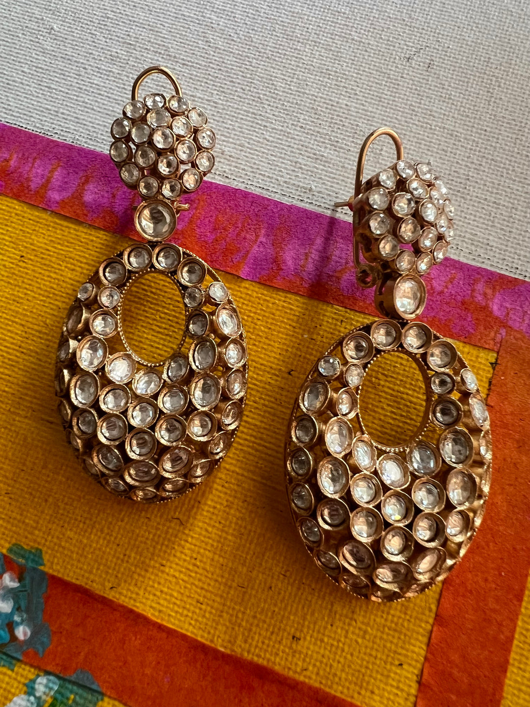 Wedding Kundan CZ Earrings | SHIVKA | Gold-Plated Festive Elegance