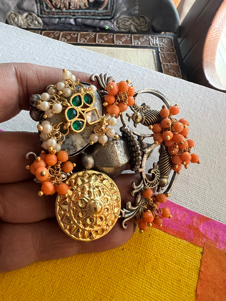 Designer Fusion Statement Ring | Adjustable | SHIVKA