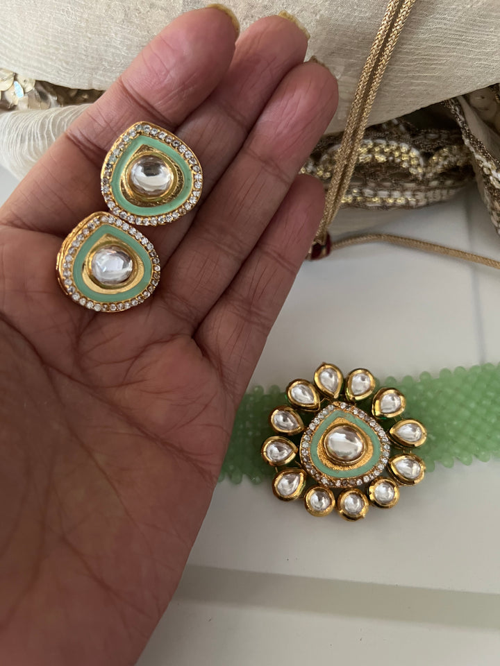 Sea Green Choker with Studs