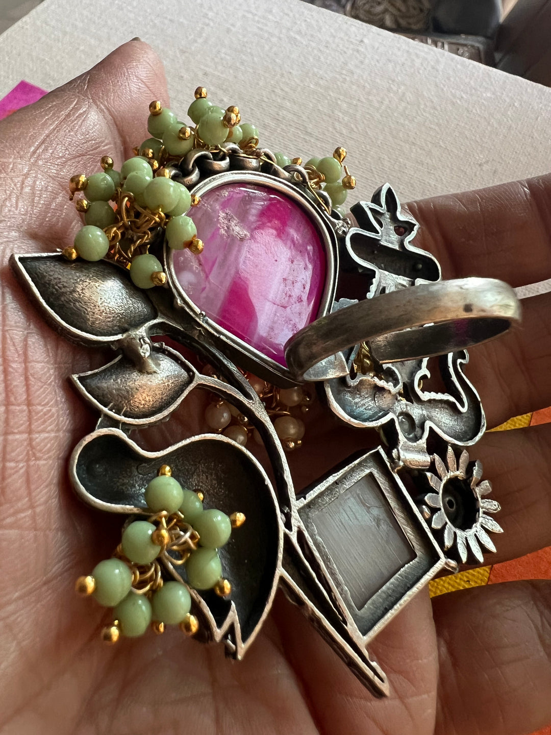 Designer Fusion Statement Ring | Adjustable | SHIVKA